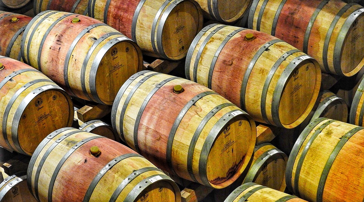 Wine barrels in Chilean winemaking
